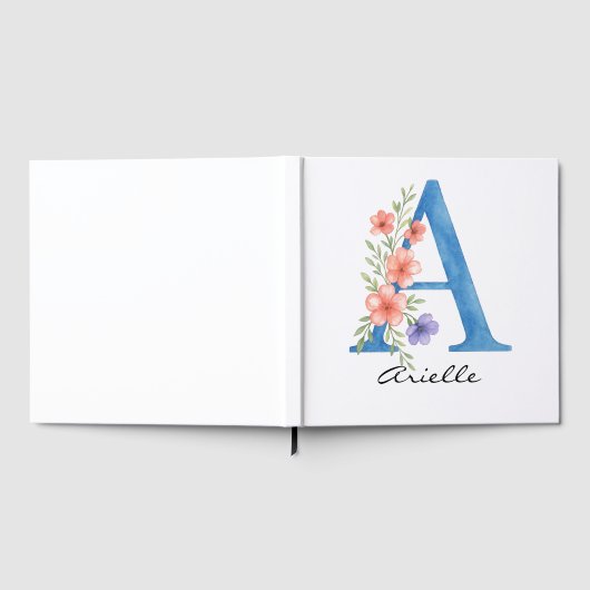 Personalisierter Blumenbrief A monogramm Gästebuch (Voll)