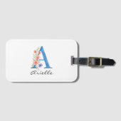 Personalisierter Blumenbrief A monogramm Gepäckanhänger (Vorderseite (Horizontal))