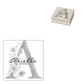 Personalisierter Blumenbrief A monogramm Gummistempel (Stempel)