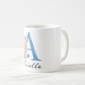 Personalisierter Blumenbrief A monogramm Kaffeetasse (VorderseiteRechts)