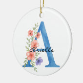 Personalisierter Blumenbrief A monogramm Keramik Ornament (Links)