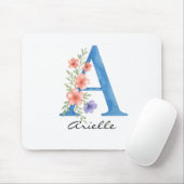 Personalisierter Blumenbrief A monogramm Mousepad (Mit Mouse)