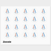 Personalisierter Blumenbrief A monogramm Runder Aufkleber (Blatt)
