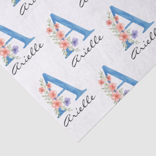 Personalisierter Blumenbrief A monogramm Seidenpapier (Ausschnitt)