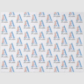 Personalisierter Blumenbrief A monogramm Seidenpapier (Vorderseite)