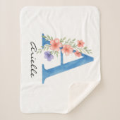 Personalisierter Blumenbrief A monogramm Sherpadecke (Vorderseite)