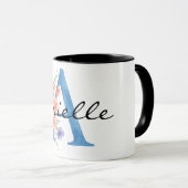 Personalisierter Blumenbrief A monogramm Tasse (VorderseiteRechts)