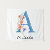 Personalisierter Blumenbrief A monogramm