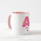Personalisierter Blumenbuchstabe A Becher / elegan Tasse (Vorderseite Links)