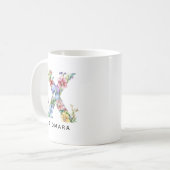 Personalisierter Blumenbuchstaben-Mug als Abschlus Kaffeetasse (Vorderseite Links)