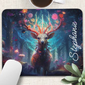 Personalisierter Blumener Hirsch Mousepad