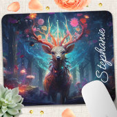 Personalisierter Blumener Hirsch Mousepad