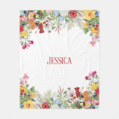 Personalisierter Blumengarten Farbige Blume Fleecedecke (Vorderseite)