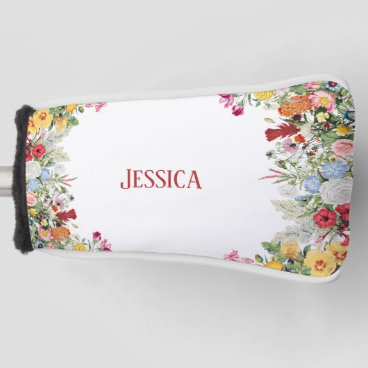 Personalisierter Blumengarten Farbige Blume Golf Headcover (Vorderseite)