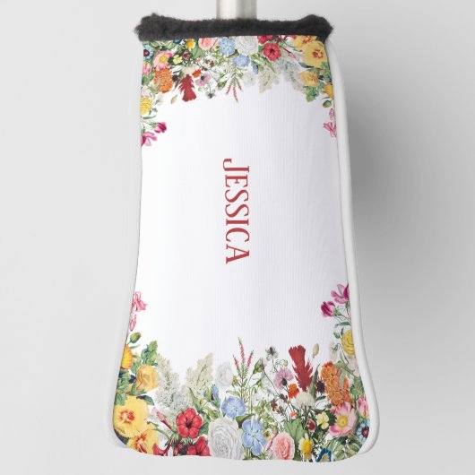 Personalisierter Blumengarten Farbige Blume Golf Headcover (Rotieren 90)