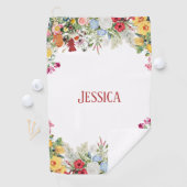 Personalisierter Blumengarten Farbige Blume Golfhandtuch (Insitu)