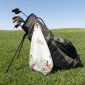 Personalisierter Blumengarten Farbige Blume Golfhandtuch (Gras)