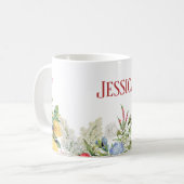 Personalisierter Blumengarten Farbige Blume Kaffeetasse (Vorderseite Links)