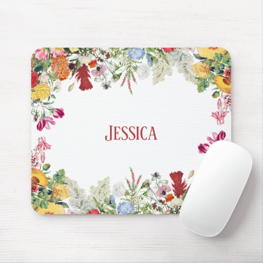 Personalisierter Blumengarten Farbige Blume Mousepad (Mit Mouse)