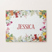 Personalisierter Blumengarten Farbige Blume Puzzle (Horizontal)