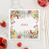 Personalisierter Blumengarten Farbige Blume Serviette (Beispiel)