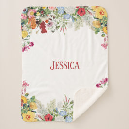 Personalisierter Blumengarten Farbige Blume Sherpadecke