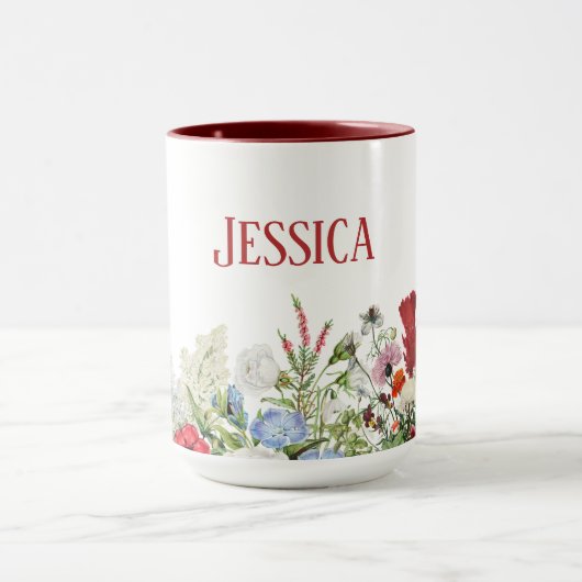 Personalisierter Blumengarten Farbige Blume Tasse (Zentrum)