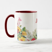 Personalisierter Blumengarten Farbige Blume Tasse (Links)