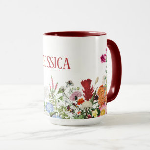 Personalisierter Blumengarten Farbige Blume Tasse
