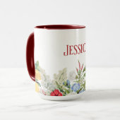 Personalisierter Blumengarten Farbige Blume Tasse (Vorderseite Links)