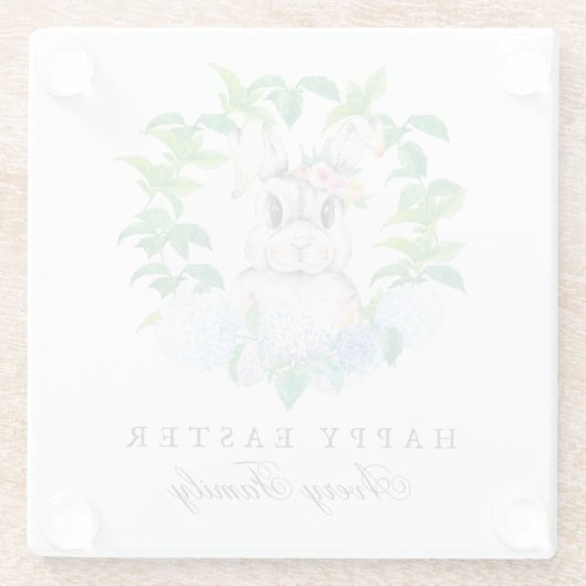 Personalisierter Blumengarten Glasuntersetzer (Rückseite)