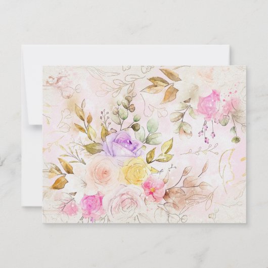 Personalisierter Blumengarten Pink Stationer Mitteilungskarte (Rückseite)