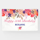 Personalisierter Blumengeburt Banner (Horizontal)