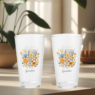 Personalisierter Blumenglaß-Cup für Oma Glas