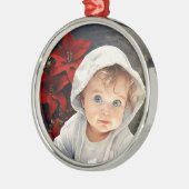 Personalisierter Blumenhintergrund Weihnachtsschmu Ornament Aus Metall (Links)