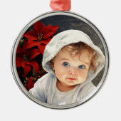 Personalisierter Blumenhintergrund Weihnachtsschmu Ornament Aus Metall (Vorne)