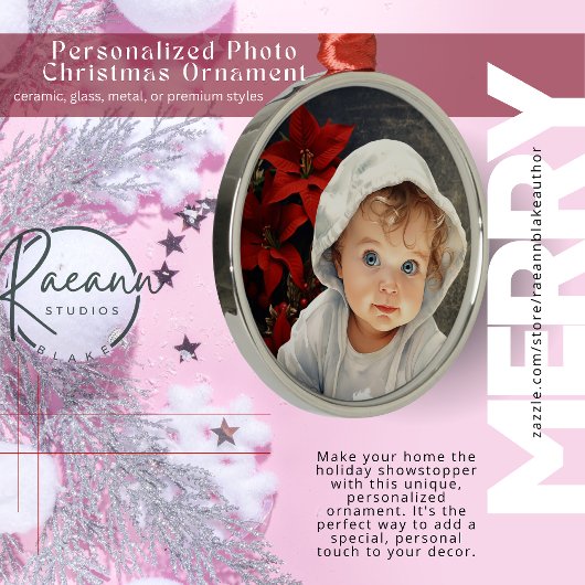 Personalisierter Blumenhintergrund Weihnachtsschmu Ornament Aus Metall