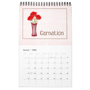 Personalisierter Blumenillustrationskalender Kalender