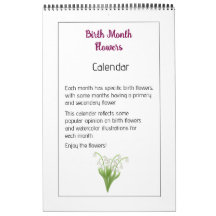 Personalisierter Blumenillustrationskalender