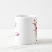 Personalisierter Blumeninitial-Becher – Buchstabe  Kaffeetasse (Mittel)