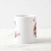 Personalisierter Blumeninitial-Becher – Buchstabe  Kaffeetasse (Mittel)