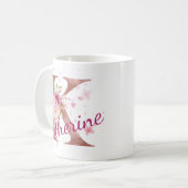 Personalisierter Blumeninitial-Becher – Buchstabe  Kaffeetasse (Vorderseite Links)