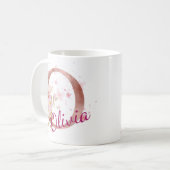 Personalisierter Blumeninitial-Becher – Buchstabe  Kaffeetasse (Vorderseite Links)