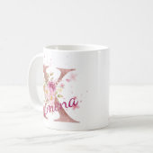 Personalisierter Blumeninitial-Becher – Buchstabe  Kaffeetasse (Vorderseite Links)