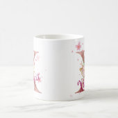 Personalisierter Blumeninitial-Becher – Buchstabe  Kaffeetasse (Mittel)