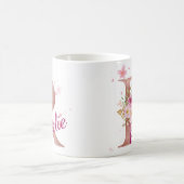 Personalisierter Blumeninitial-Becher – Buchstabe  Kaffeetasse (Mittel)