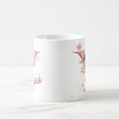 Personalisierter Blumeninitial-Becher – Buchstabe  Kaffeetasse (Mittel)