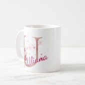 Personalisierter Blumeninitial-Becher – Buchstabe Kaffeetasse (Vorderseite Links)