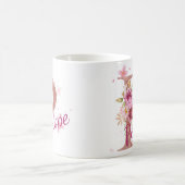 Personalisierter Blumeninitial-Becher – Buchstabe  Kaffeetasse (Mittel)