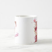 Personalisierter Blumeninitial-Becher – Buchstabe  Kaffeetasse (Mittel)